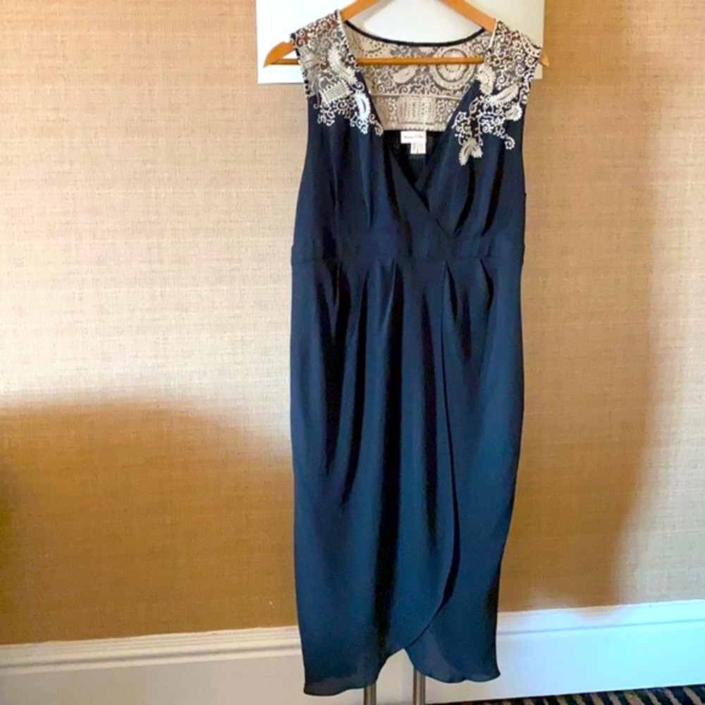 Roaring 20’s ruched style draped dress draped design-slits-Sz-12